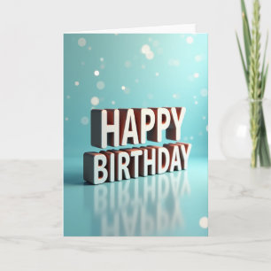 Joyous 3D Text Birthday Card