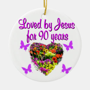 JOYOUS 90 YR OLD CERAMIC TREE DECORATION