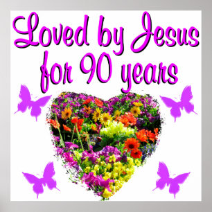 JOYOUS 90 YR OLD POSTER