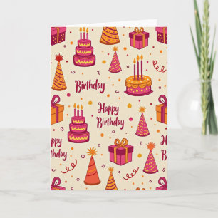 Joyous Birthday Pattern Card