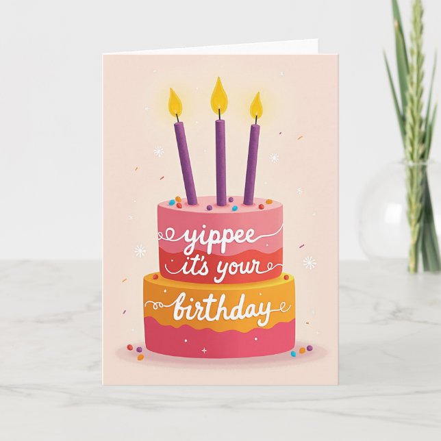Joyous Cake Birthday Card (Front)