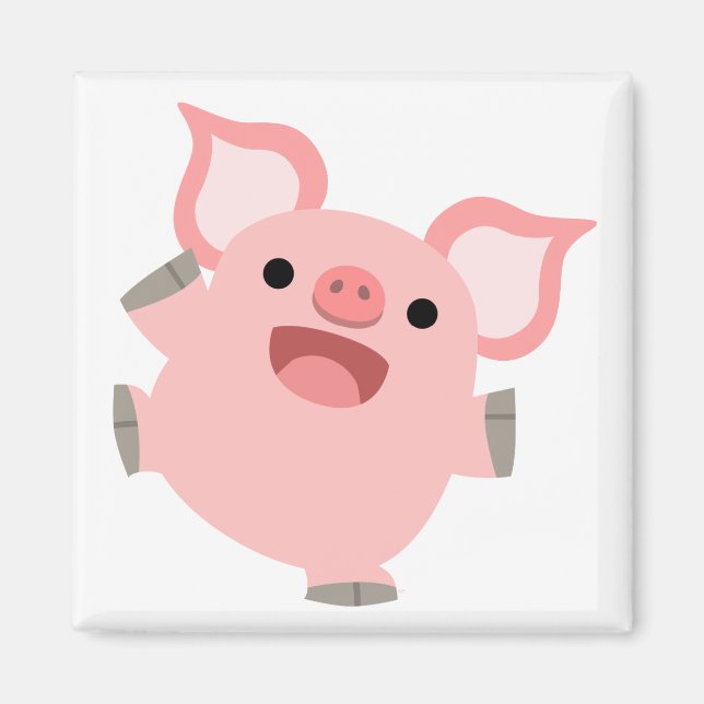 Joyous Cartoon Pig Magnet (Front)