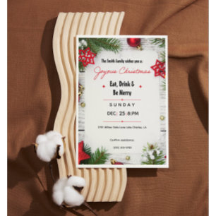 Joyous Christmas Minimalist Invitation Modern