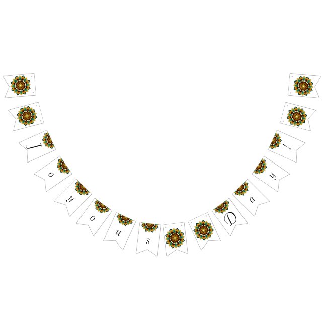 Joyous Day! Mandala in yellow & tan bunting  (All)