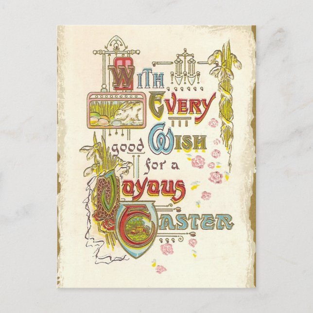 Joyous Easter Holiday Postcard (Front)
