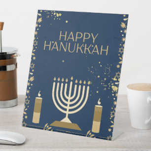 Joyous Hanukkah Celebration!" Thank You Card Pedestal Sign