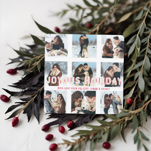 Joyous Holiday Modern Multiple Collage Photo Card