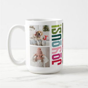 Joyous Holiday   Multiple Family Photos Christmas Coffee Mug