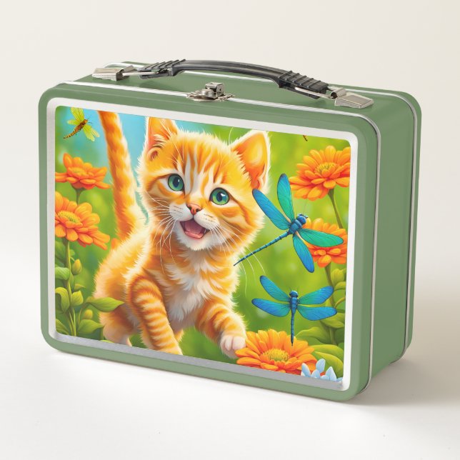 Joyous Kitten Metal Lunch Box (Front)