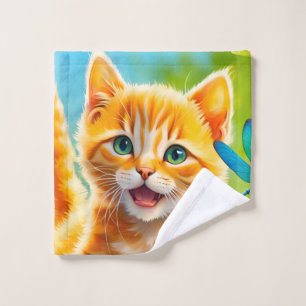 Joyous Kitten Wash Cloth