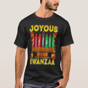 Joyous Kwanzaa Kinara Candles Ombre 7-Principles T-Shirt