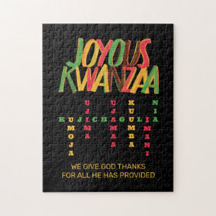 Joyous KWANZAA Principles Crossword Jigsaw Puzzle
