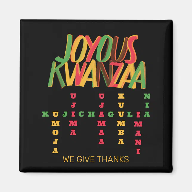 Joyous KWANZAA Principles Crossword Zazzle