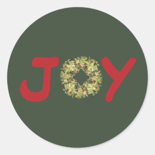Joyous Light Hearted Wreath Christmas Stickers