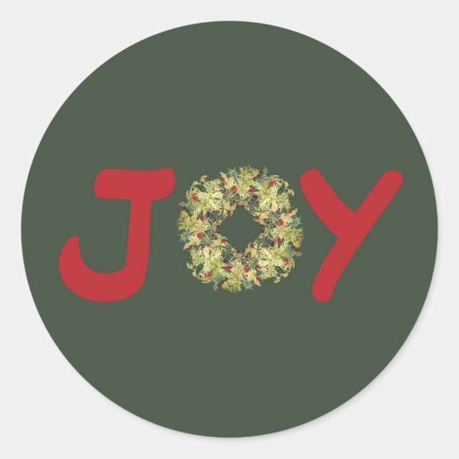 Joyous Light Hearted Wreath Christmas Stickers (Front)