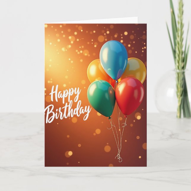 Joyous Lights Birthday Card (Front)