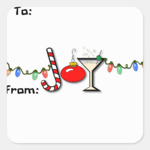 Joyous Martini Gift Tag Sticker