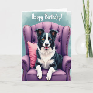 Joyous Pup Chair Birthday Card