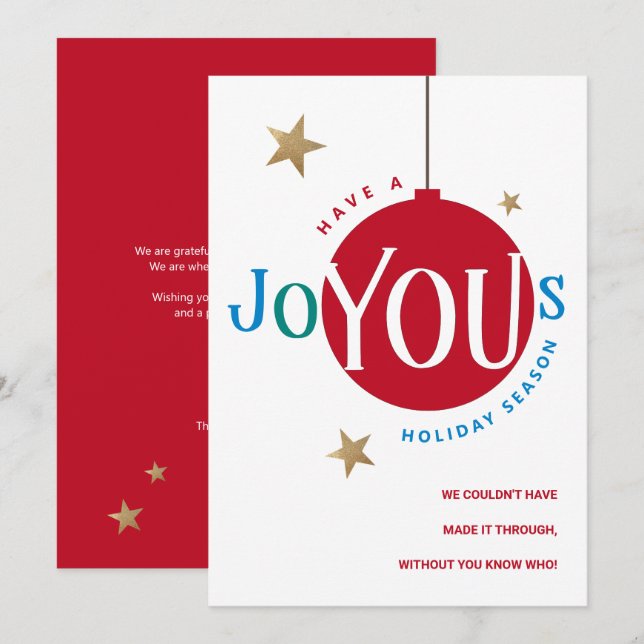 Joyous Red Corporate Client appreciation Holiday (Front/Back)