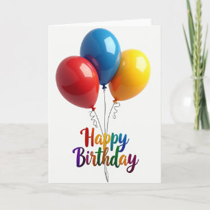 Joyous Script Birthday Card