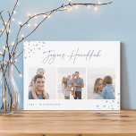 Joyous Sketch | Hanukkah Photo Collage Holiday Card<br><div class="desc">Send Hanukkah greetings to friends and family in chic style with our elegant photo cards. Designed to accommodate three of your favourite photos arranged side by side in a collage format, card features "joyous Hanukkah" in casual hand sketched script lettering adorned with hand drawn stars at the corners. Personalise with...</div>