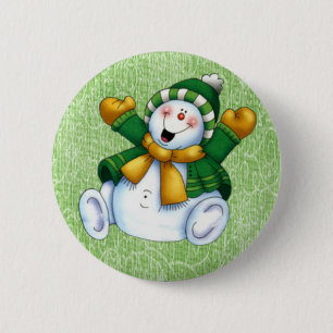 Joyous Snowman Button