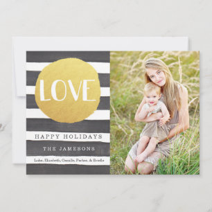 Joyous Stripes Holiday Photo Card / Love