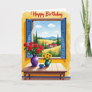 Joyous Window Birthday Card