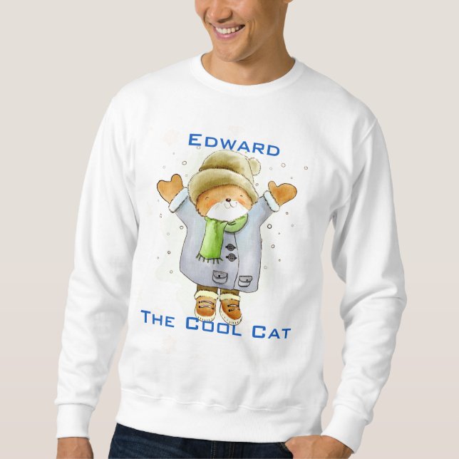 Joyous Winter Cat Sweatshirt (Front)