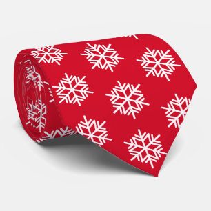 Joyous winter Christmas red and white Tie