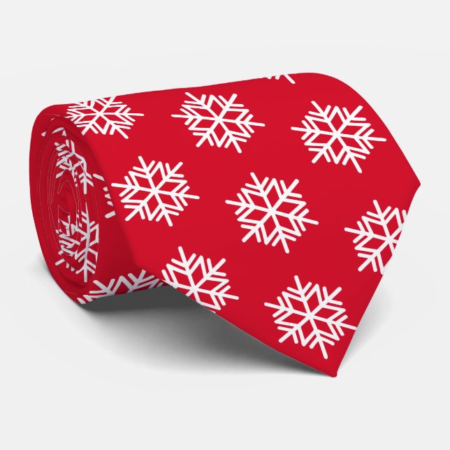  Joyous winter Christmas red and white Tie (Rolled)