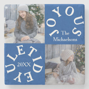 Joyous Yuletide 2 Photo Stone Coaster
