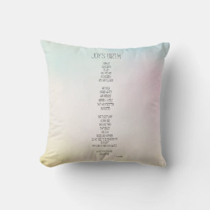 Joy's Birth Inspirational Poem Cushion