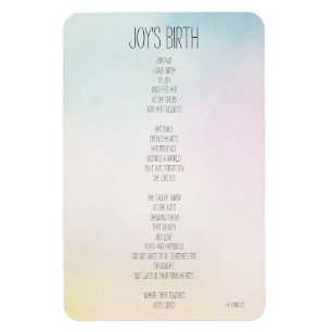 Joy's Birth Inspirational Poem Magnet