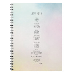 Joy's Birth Inspirational Poem Notebook