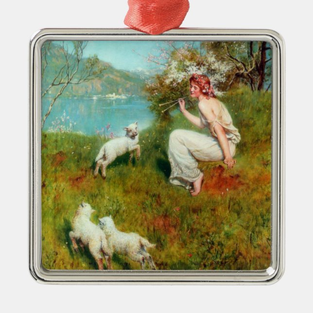 Joys of Spring (by John Collier) Metal Tree Decoration (Front)