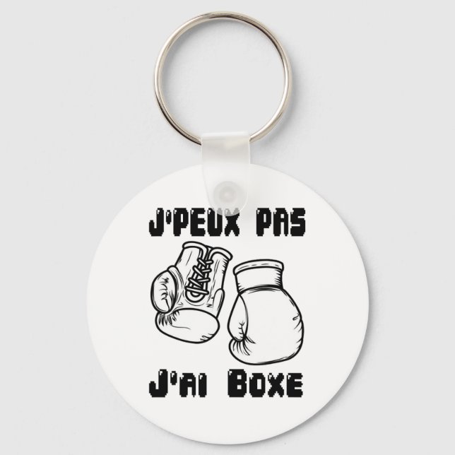 J'peux Pas J'ai Boxing - Boxing Gift Jersey  Key Ring (Front)