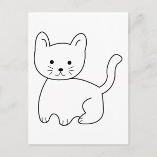 jpgcat CARTOON SKETCH DRAWING KITTEN CAT PETS ANIM Postcard
