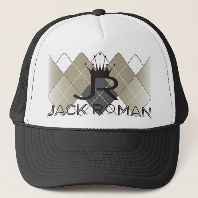 JR Argyle Black Trucker Hat (Front)