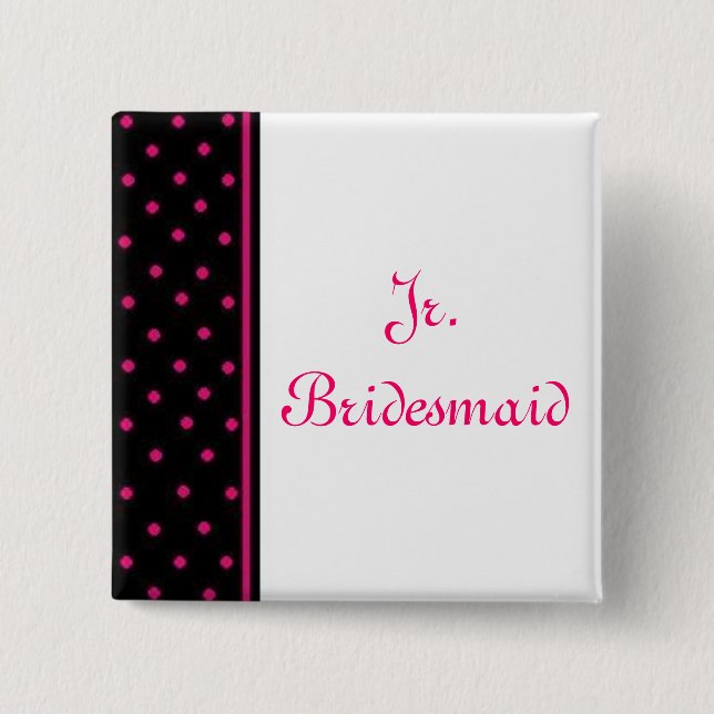 Jr. Bridesmaid 15 Cm Square Badge (Front)