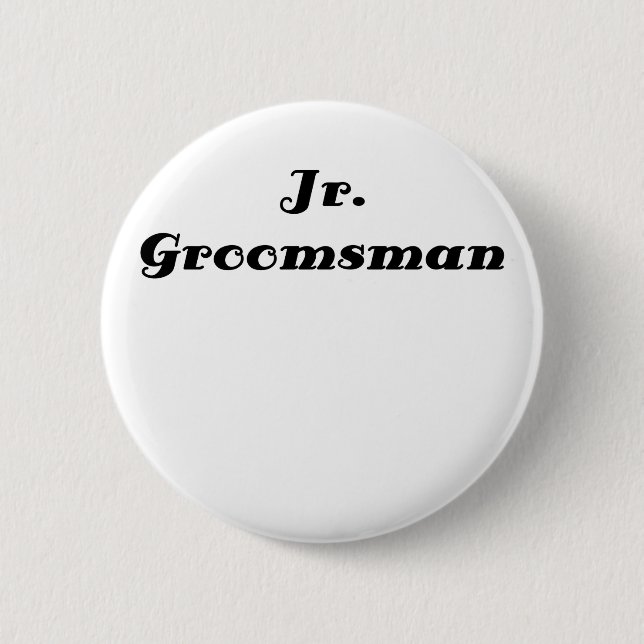 Jr Groomsman 6 Cm Round Badge (Front)