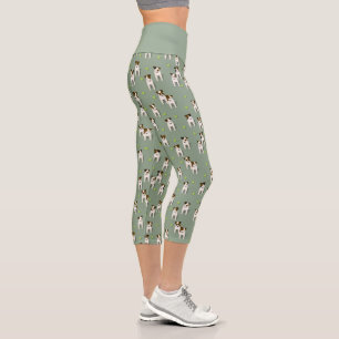 JRT PRT Terriers dogs tennis balls sage any colour Capri Leggings