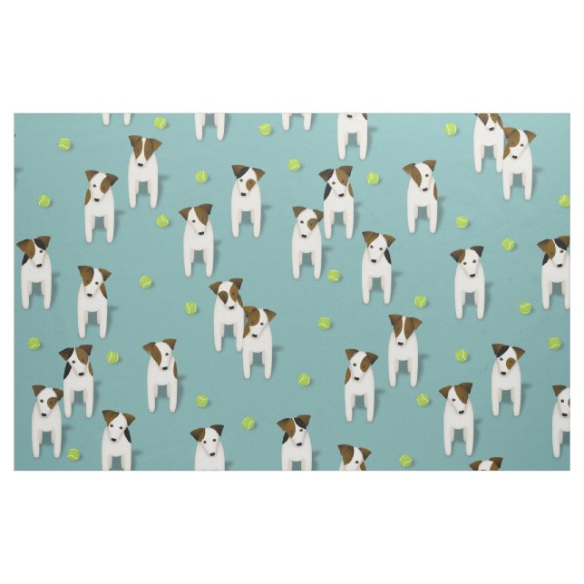 JRT PRT Terriers dogs tennis balls teal any colour Fabric (Fat Quarter)