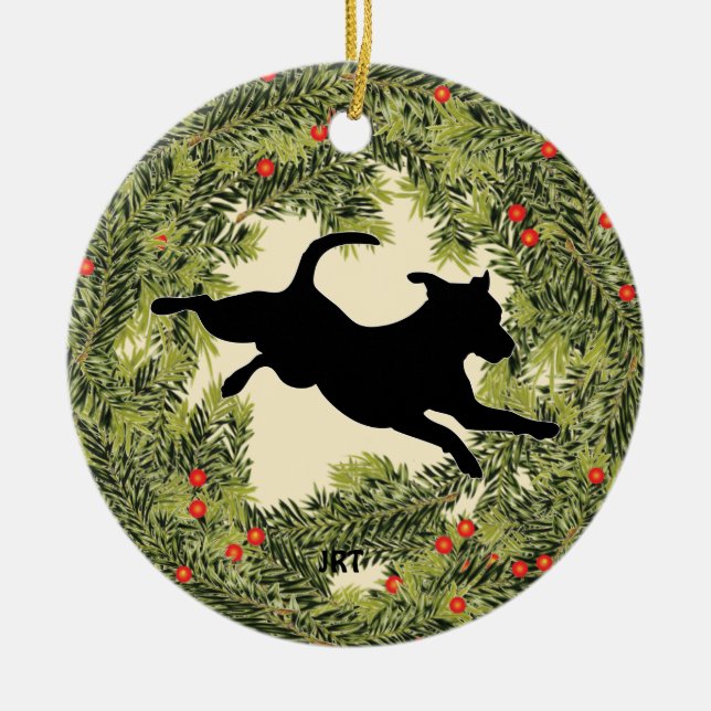 JRT Wreath Ceramic Tree Decoration (Front)