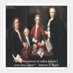 JS Bach Graphic & Funny Coffee Quote Gifts & Cards Square Sticker