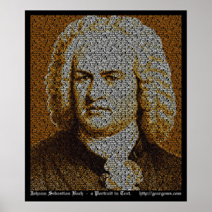 JS Bach text portrait Poster