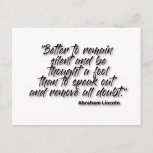JSR 1. “Better to remain silent and be thought a.. Postcard
