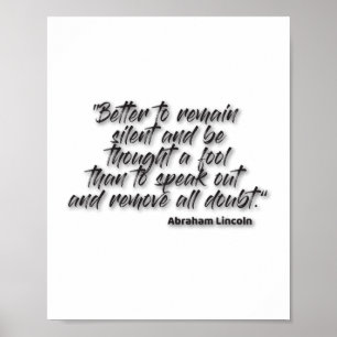 JSR 1. “Better to remain silent and be thought a.. Poster