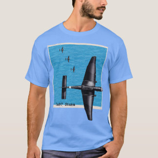 Ju87 Stuka WW2 bomber aeroplane over the ocean T-Shirt