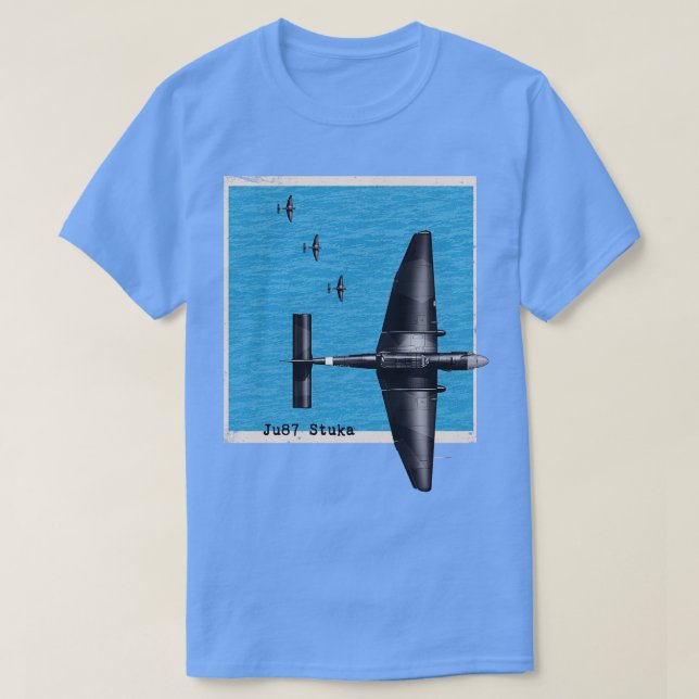 Ju87 Stuka WW2 bomber aeroplane over the ocean T-Shirt (Design Front)